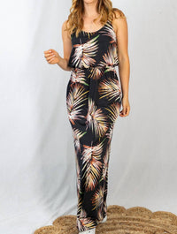 White Birch - Sleeveless Leaf Print Dress