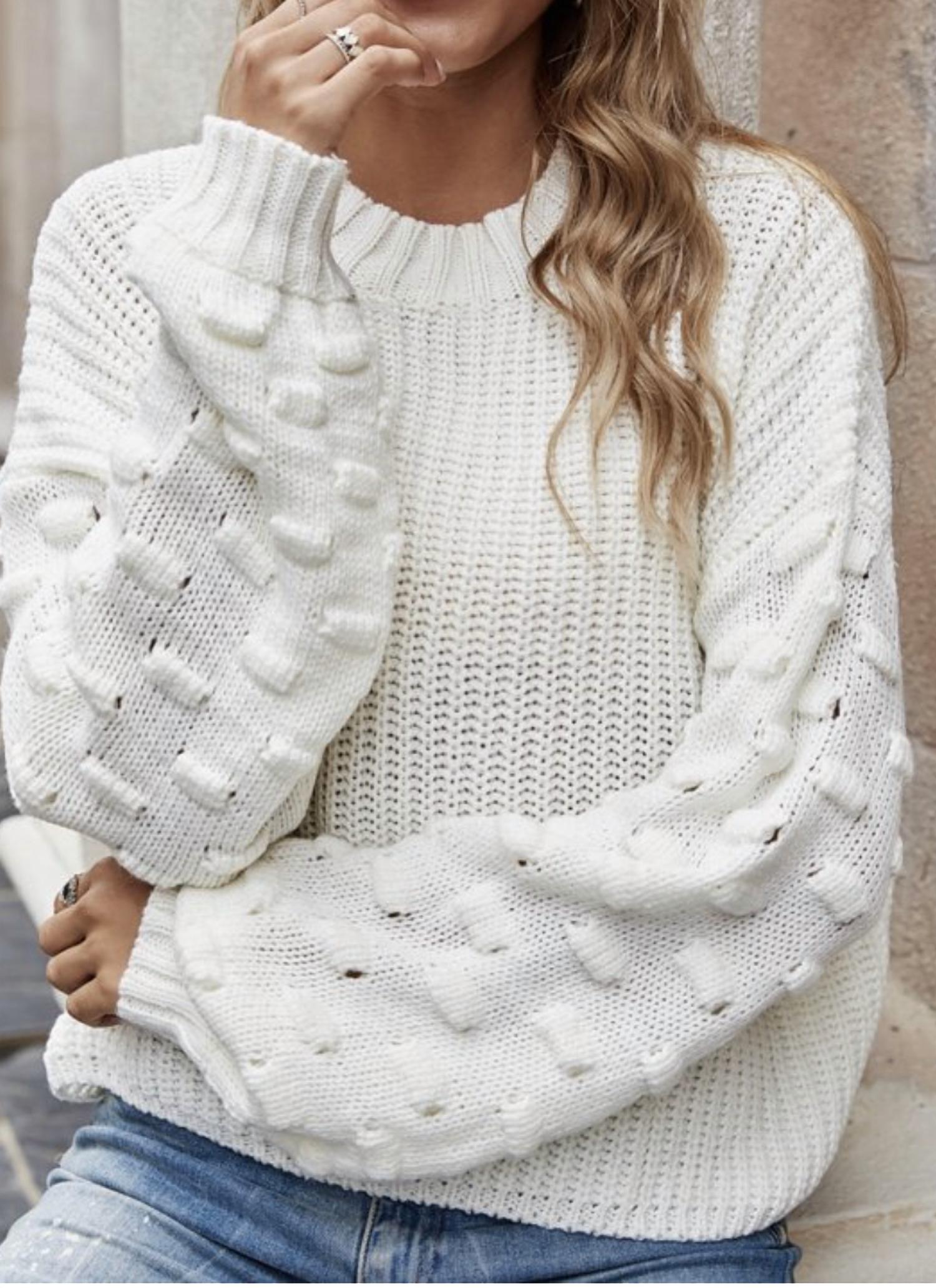 Miss Sparkling - Lantern sleeve casual sweater