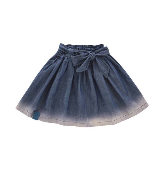 Omamimini - Girls' Denim Skirt with Belt