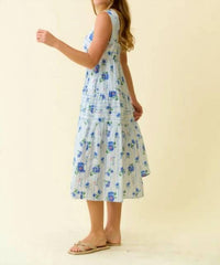 Doe And Rae - Floral Print Smocked Tiered Midi Dress