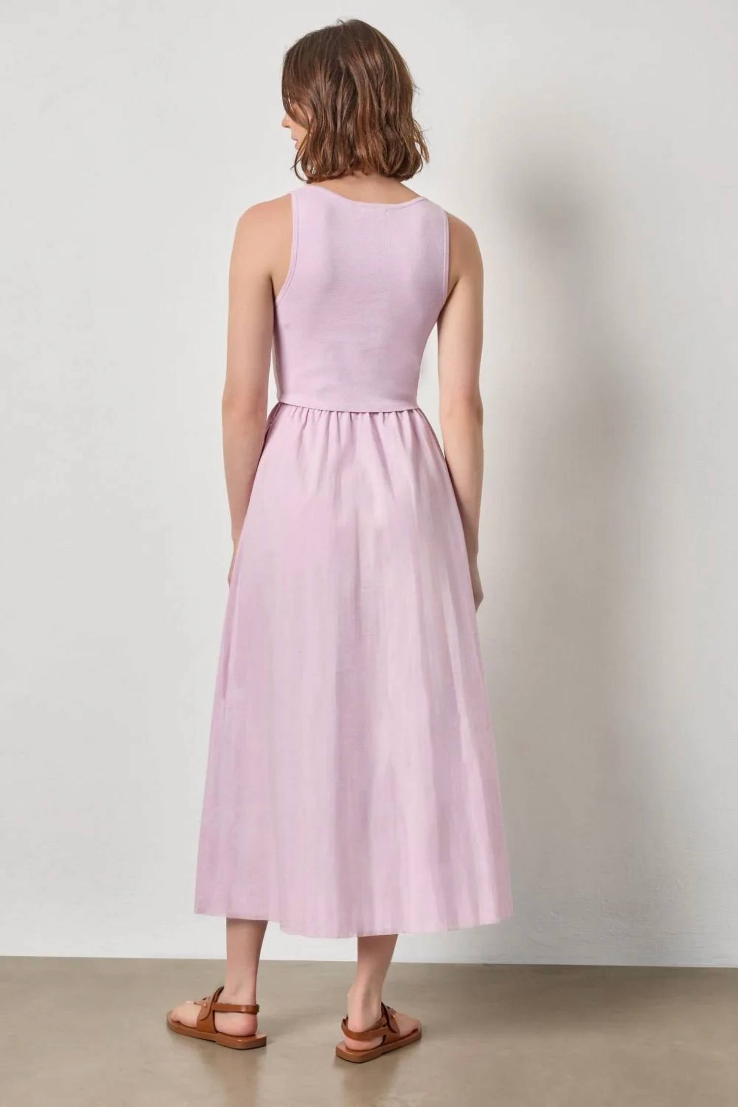 Lilla P - Mixed Media Scoop Neck Dress