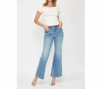 Mica Denim - Mid Rise Slight Flare Jeans