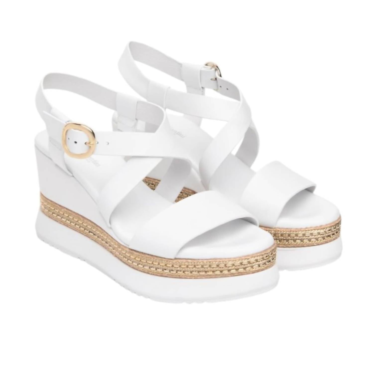 NeroGiardini Women's Loira Wedge Sandal in bianco - women's sandal