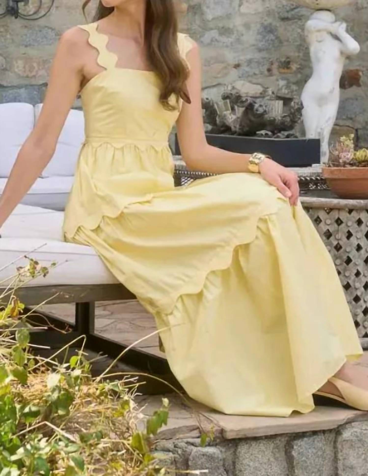 Mint Exclusives - Sherwood Island Scallop Detail Midi Dress