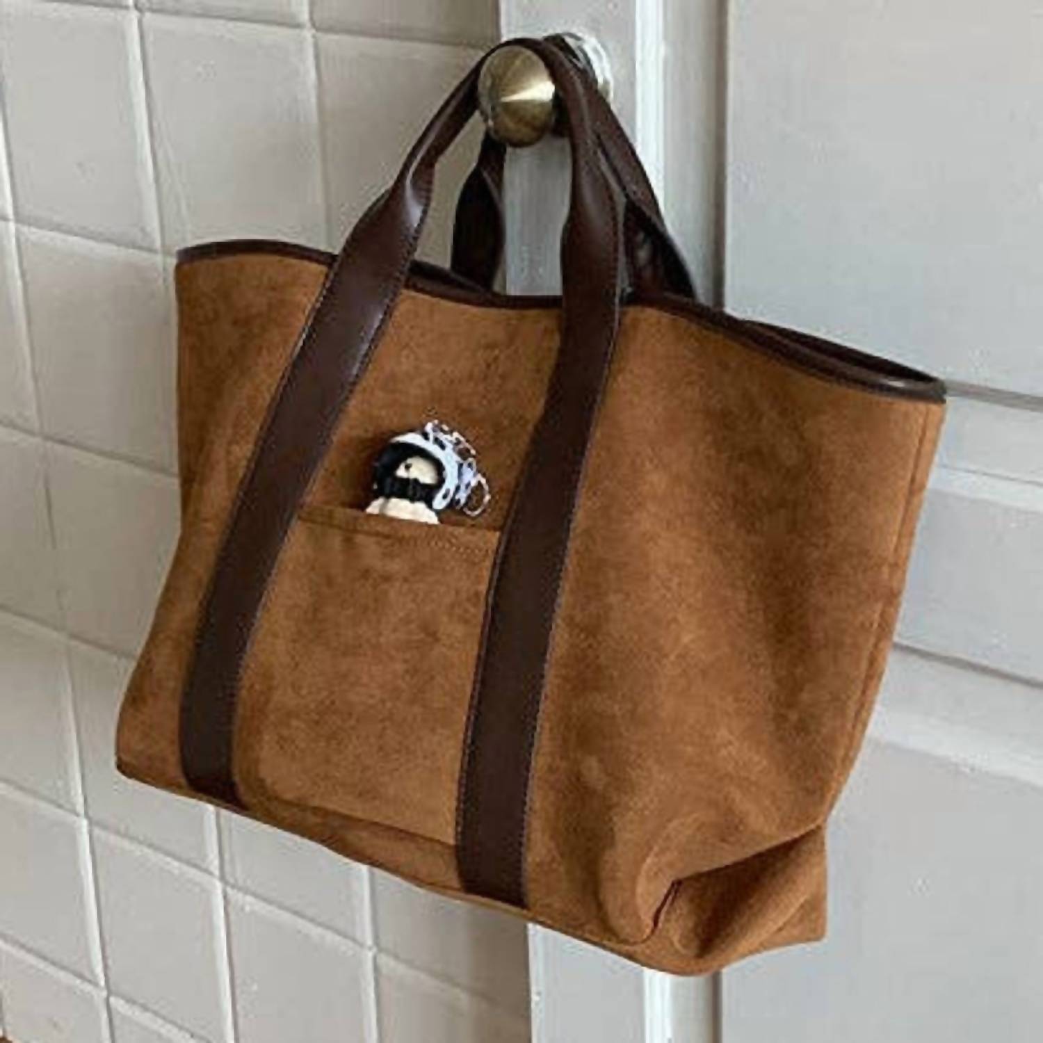 Dipped Shop Women's Slouchy Tote Large Bag in brown - women's bag - detail view