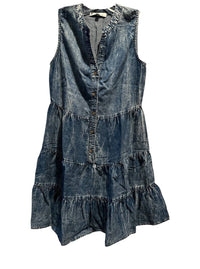 Red Haute - Mini Tiered Denim Dress