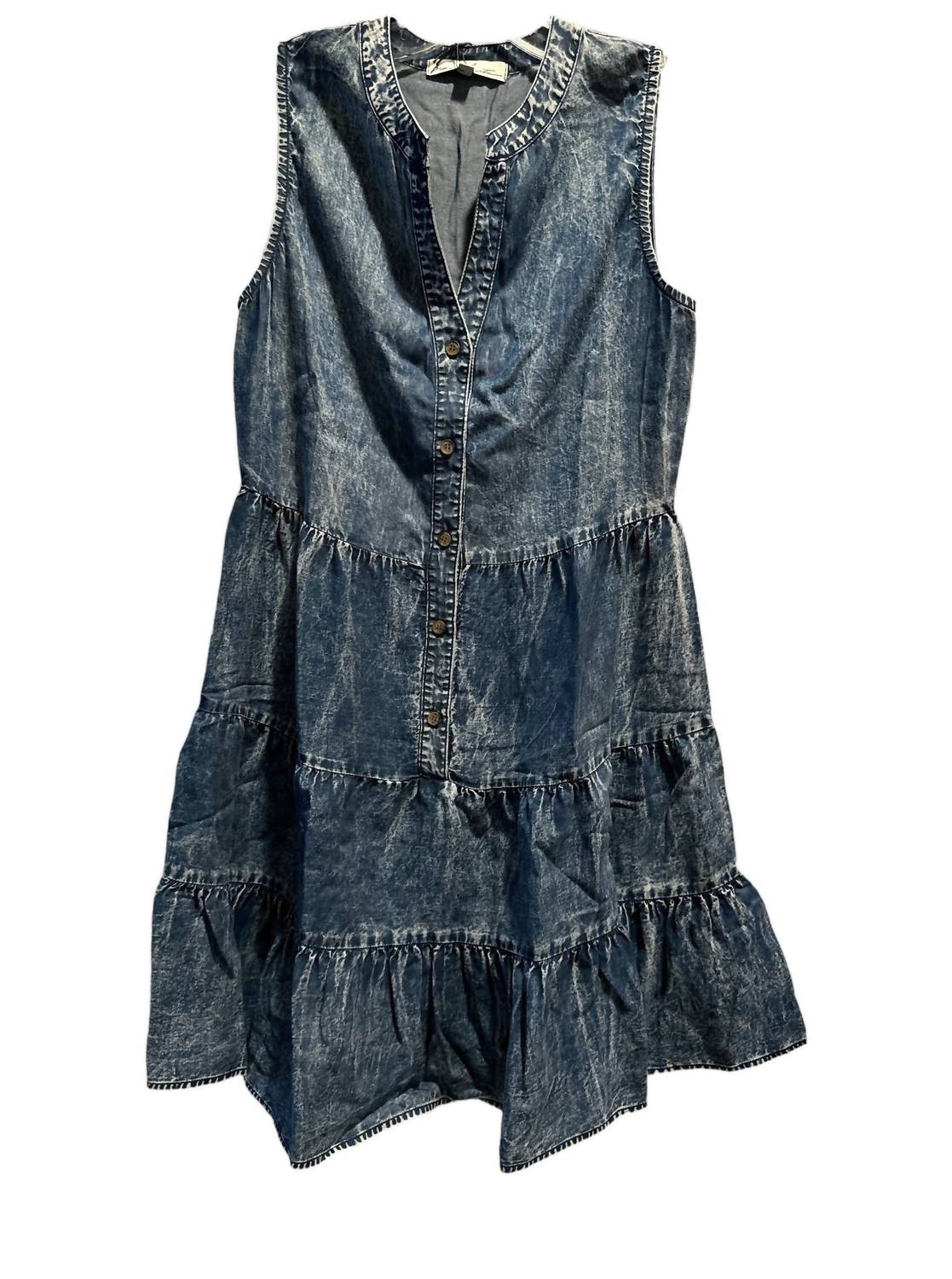 Red Haute - Mini Tiered Denim Dress