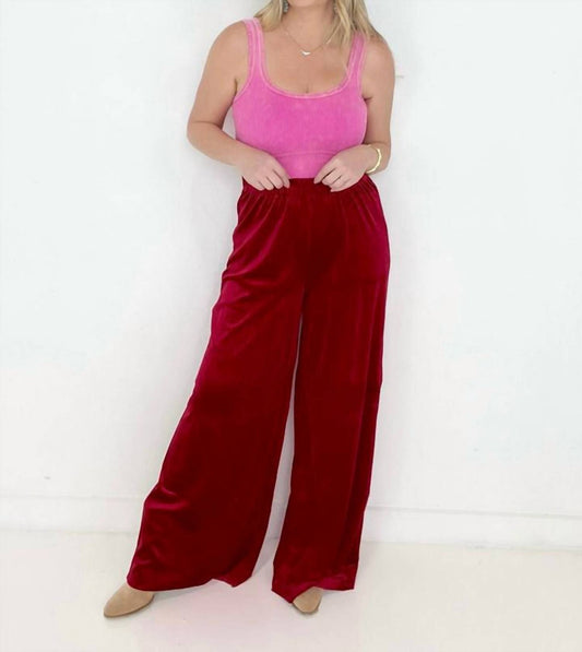 Zenana - Velvet Wide Leg Pants