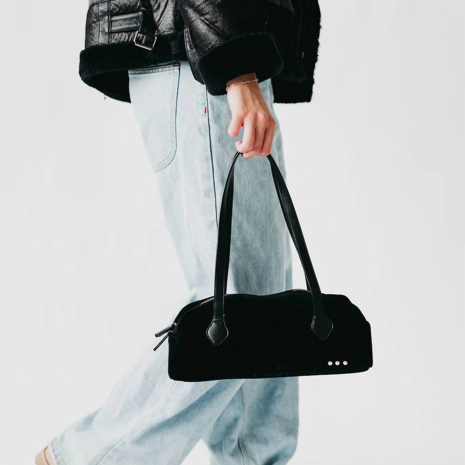 Pretty Simple - Women's Sally Vegan Suede Barrel Shoulder Bag