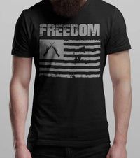 Hunt Hook Eat Freedom Flag Graphic Tee in black - men's t-shirt