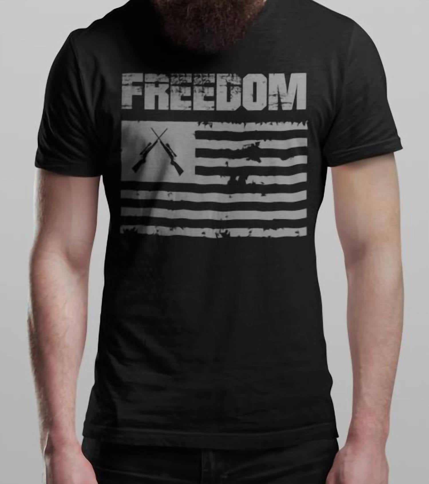 Hunt Hook Eat Freedom Flag Graphic Tee in black - men's t-shirt