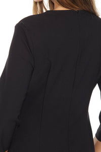 Joseph Ribkoff - Lace-up Three Quarter Sleeves A-line Dress