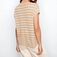 Charlie B - Striped Cap Sleeve Knit Top