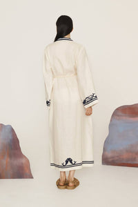 Alemais - Marine Linen Midi Shirt Dress