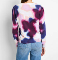 Nic + Zoe Blossom Blur Sweater in purple multi - women's sweater - alternate view