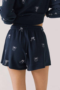 Chaser Tossed Bows Shorts in navy - women's shorts - detail view