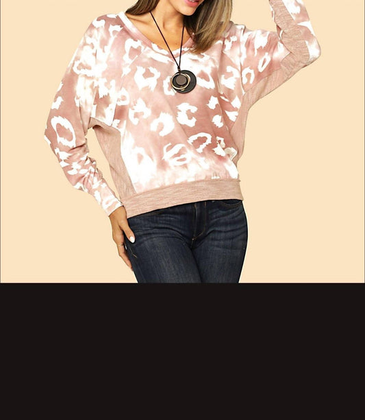 V Neck Leopard Print Sweater