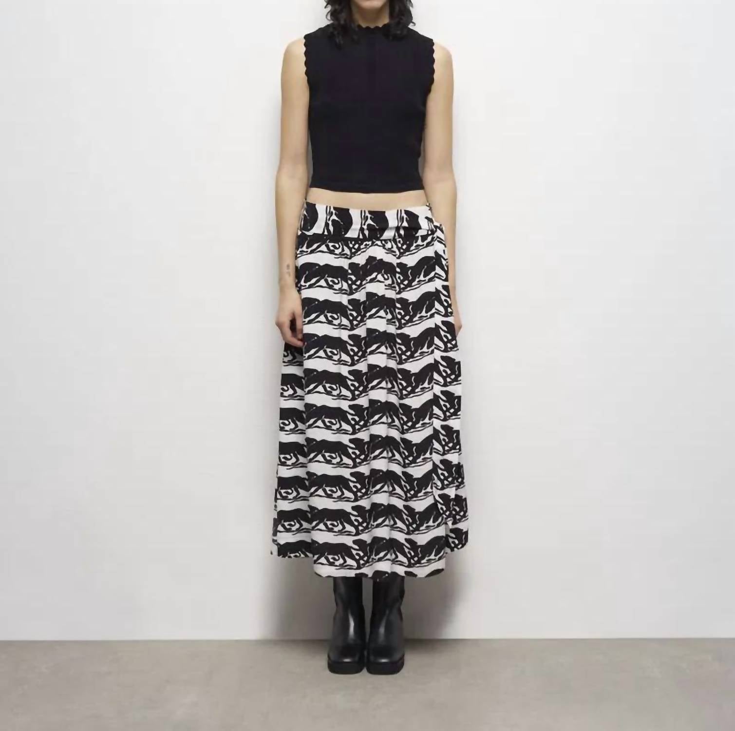 The Kooples - Wild Panther Print Midi Skirt