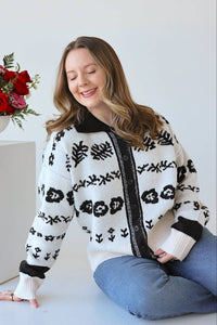 Miracle - Flora Relaxed Floral Knit Button-front Cardigan