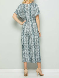 See And Be Seen - Snake Print Surplice Jumpsuit