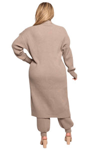Curve Market - Katrina Sweater Jumpsuit and Duster Set Plus