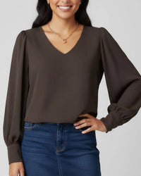 Karen Kane - Phaedra Puff Sleeve V-neck Top
