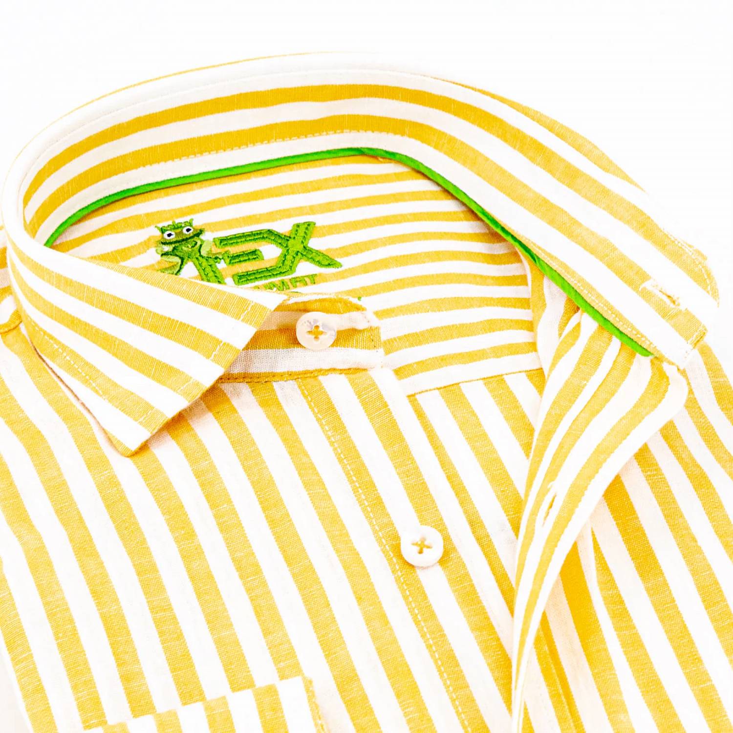 Eight X - Men's Stanford Stripe Frog Linen Shirt