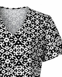Lulu-B - Women's Upf 50+ V-neck Short Sleeve Top