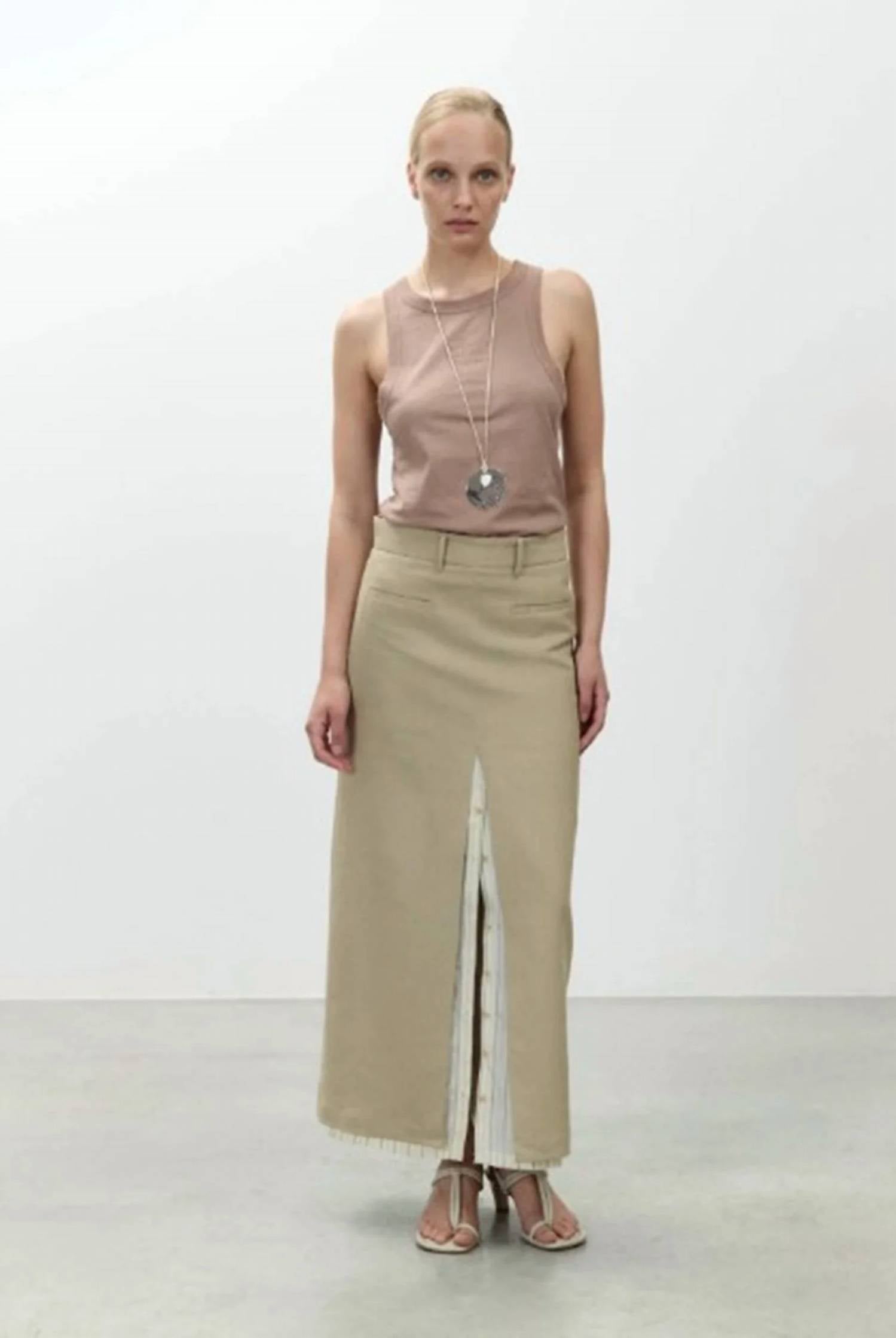 Alysi - Linen Midi Skirt
