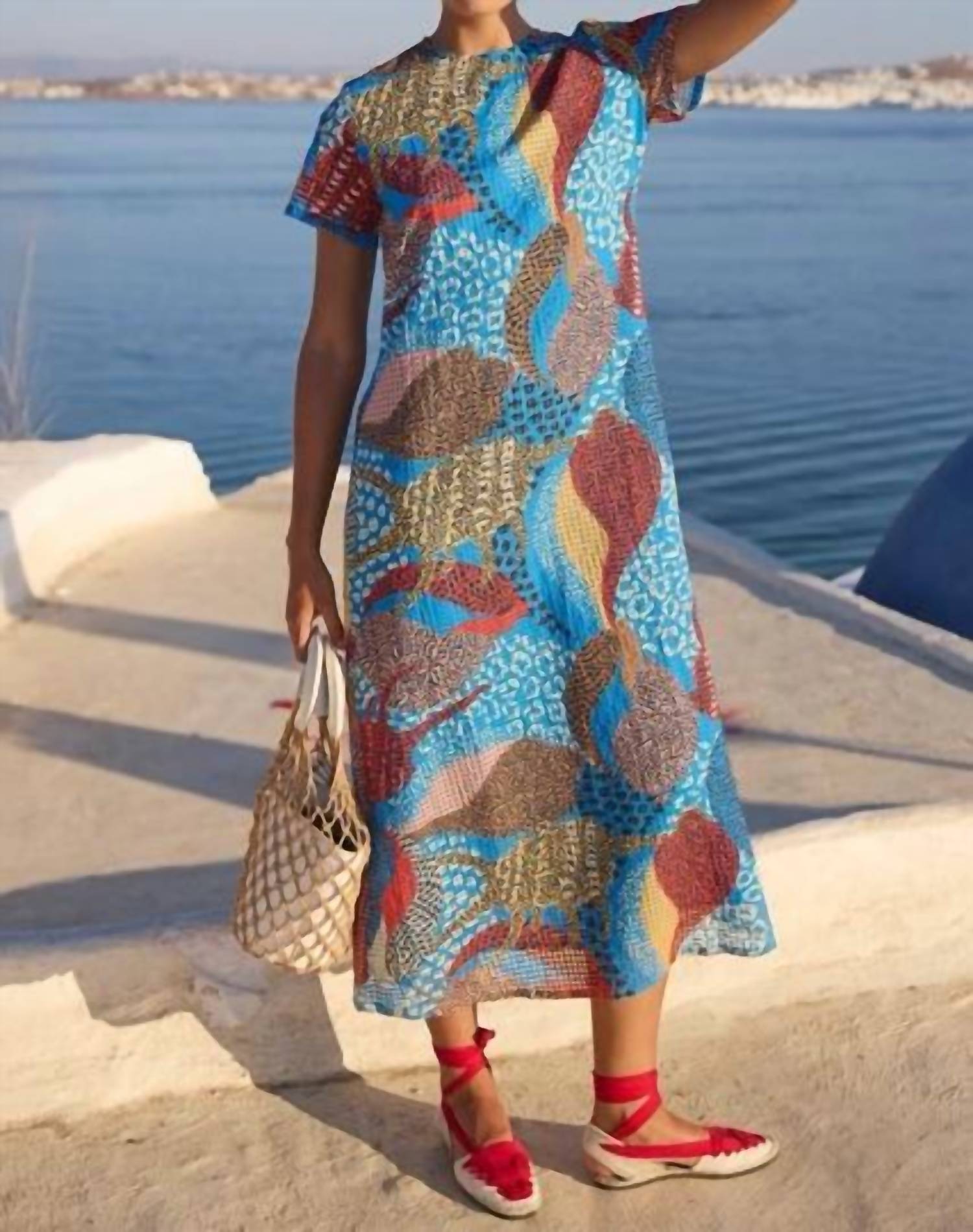 Oliphant - Short Sleeve Shift Midi Dress