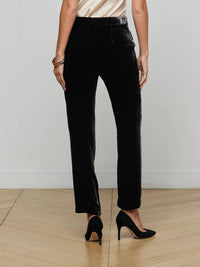 L'Agence Rebel Velvet Trouser in black - women's pants - detail view