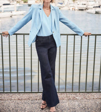 Joseph Ribkoff - WOVEN TWILL V-NECKLINE TOP
