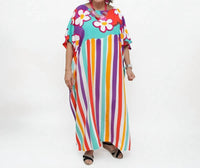 Sylca Designs - All the Flowers Bright Colored Kaftan Dress