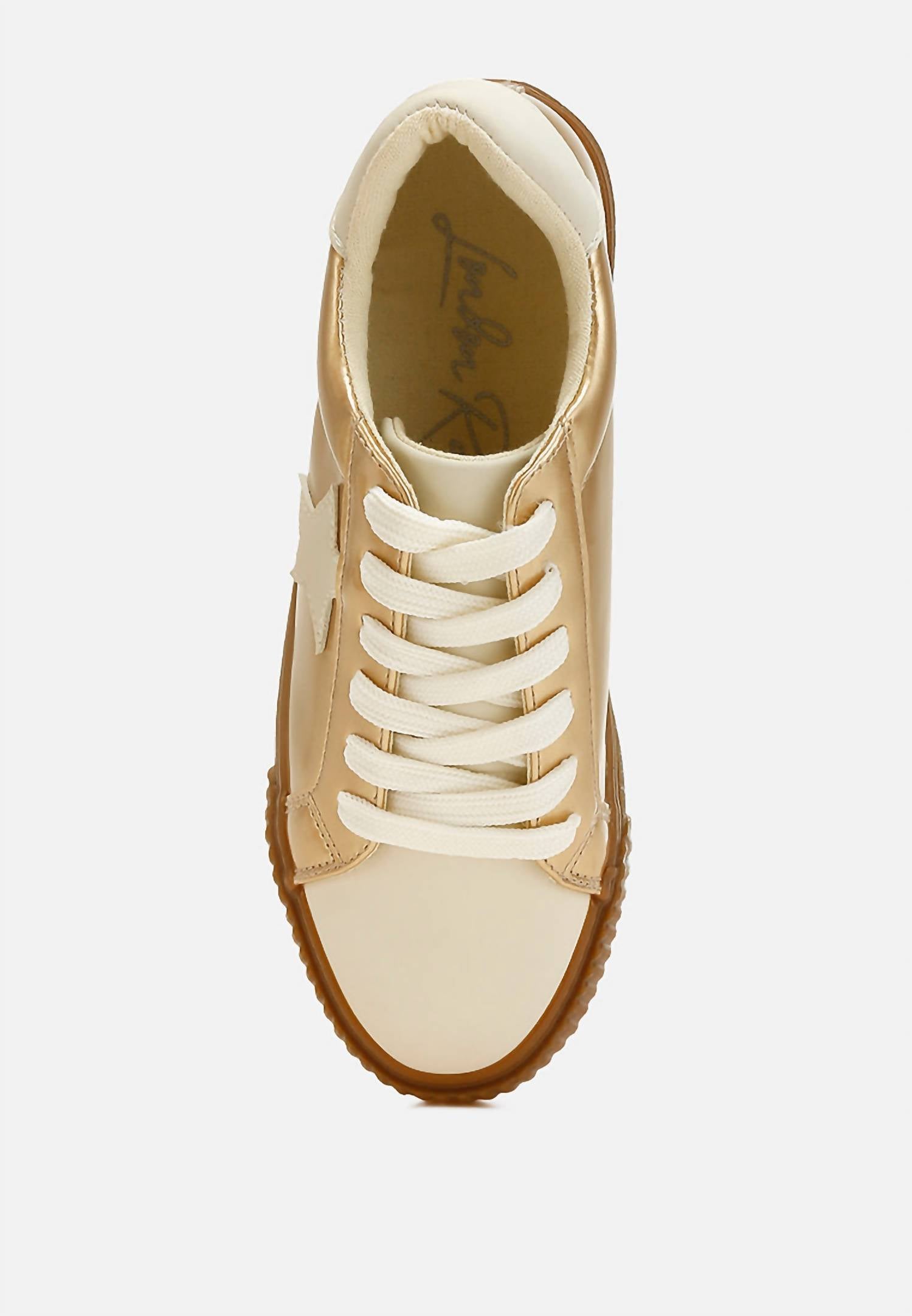 Rag Company - Women's Jumping Jacks Metallic Faux Leather Star Sneakers