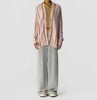Guest In Residence Baja Everywear Cardigan in residence baja everywear cardigan in powder pink - women's cardigan - detail view