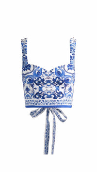 Alice + Olivia - Miriam Cropped Sweetheart Top