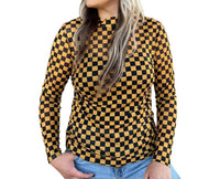 Sterling Kreek - Check Mesh Long Sleeve Top