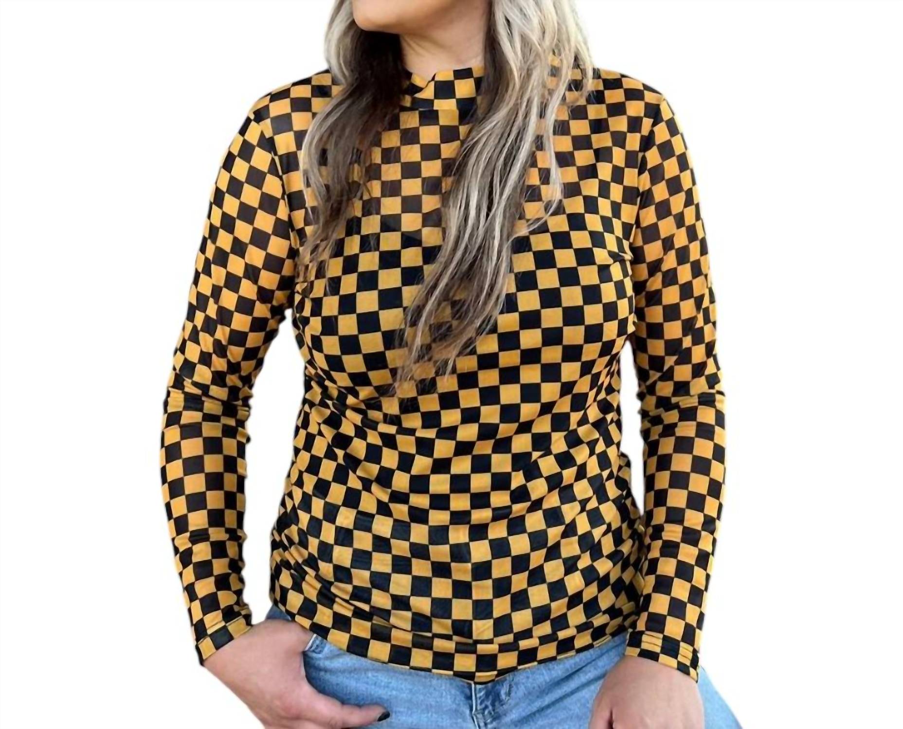 Sterling Kreek - Check Mesh Long Sleeve Top