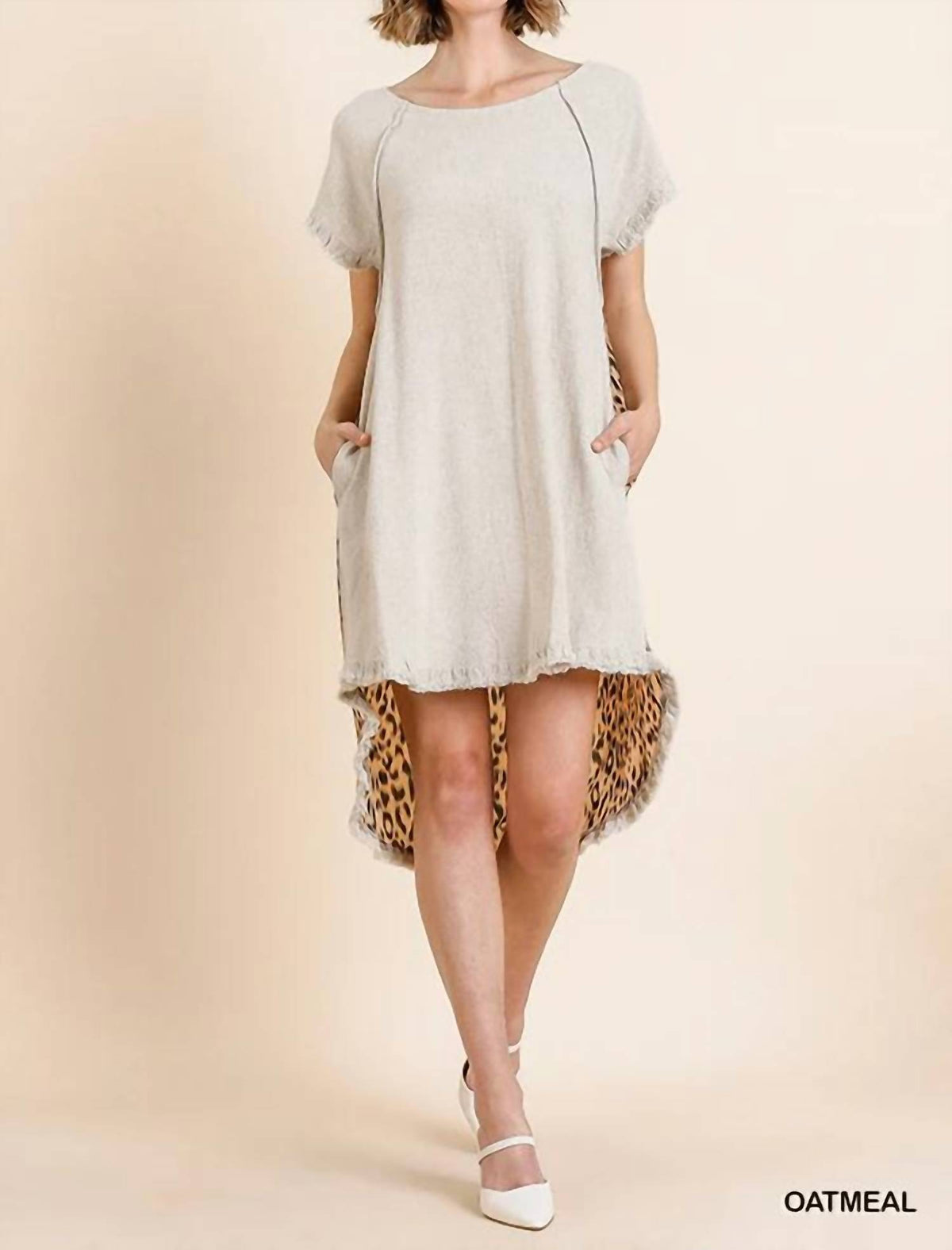 Umgee - Andrea Hi Low Leopard Back Dress