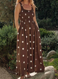Promesa - Raquel Polka Dot Smocked Maxi Dress