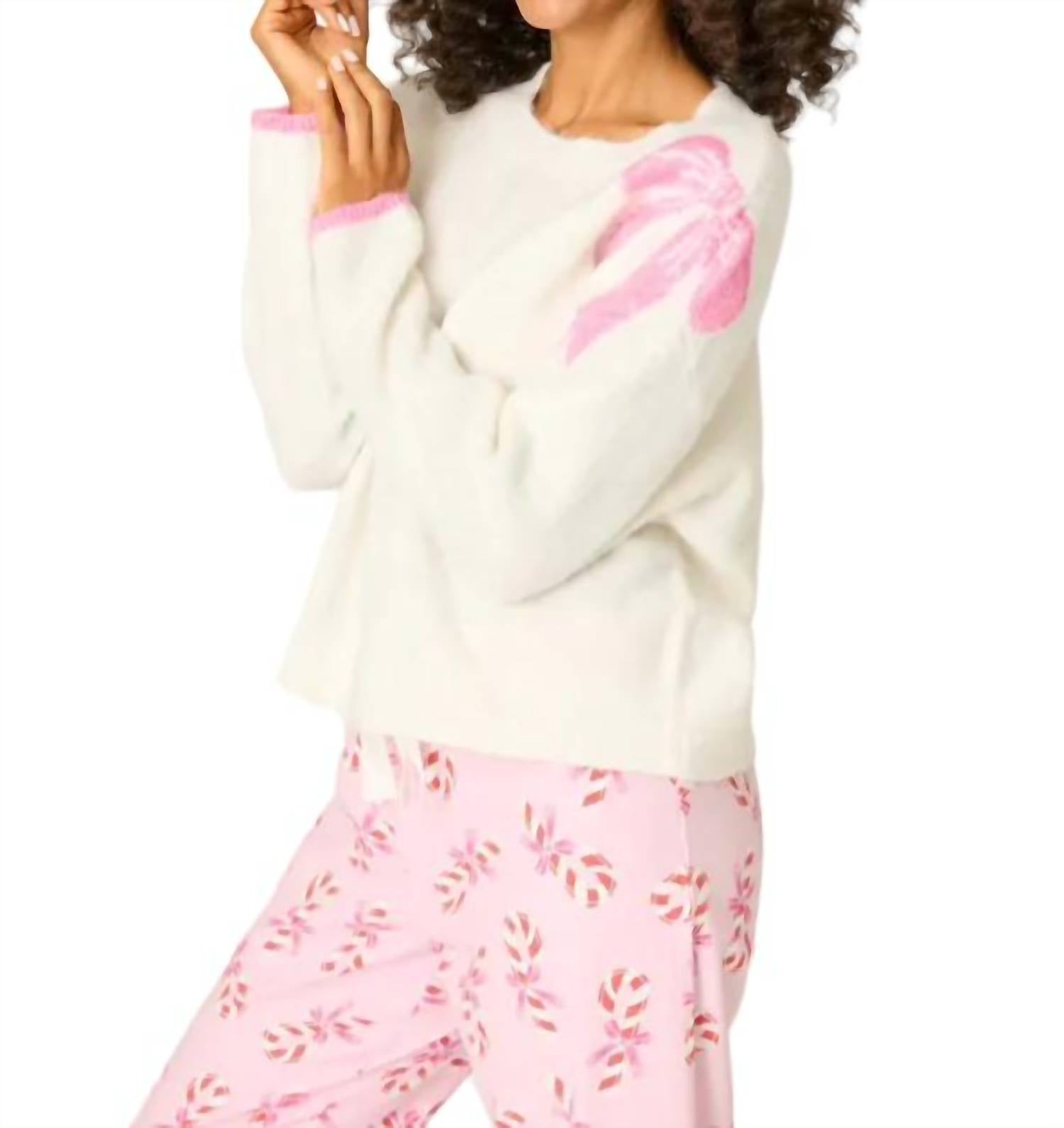 Pj Salvage - Long Sleeve Pajama Sweater With Bow Top