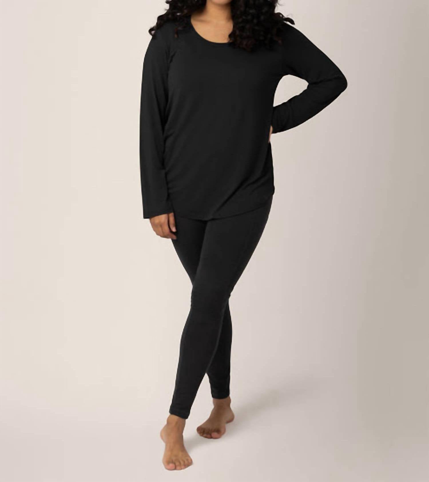 Kindred Bravely Bamboo Nursing And Maternity Long Sleeve T-shirt in black - women's long sleeve top