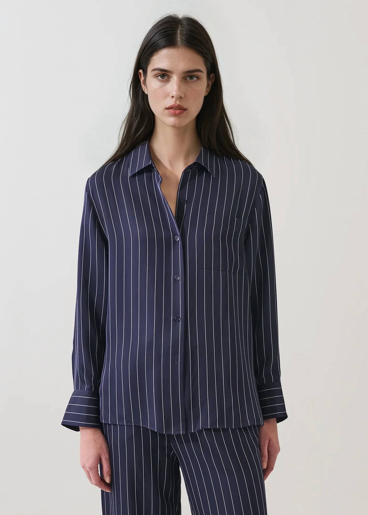 Patrick Assaraf - Silk Boyfriend Pocket Shirt