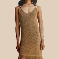 Aggel Knitwear - The Penelope Fringed Maxi Dress