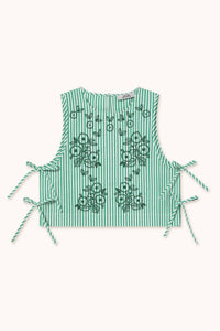 The Tiny Big Sister - Striped Embroidered Top