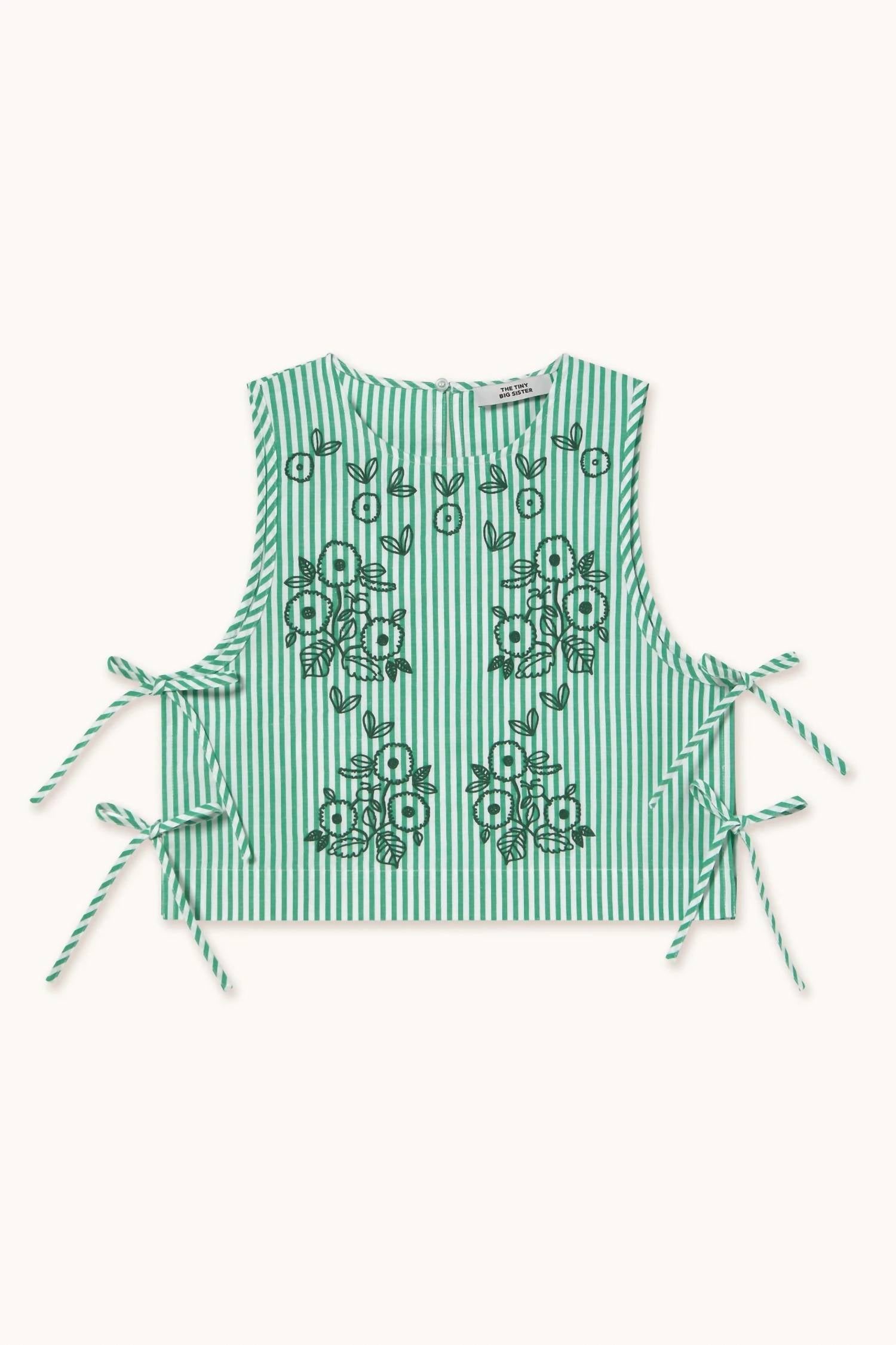 The Tiny Big Sister - Striped Embroidered Top