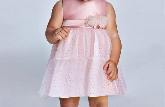 Mayoral - Kid's Satin & Gold Voile Dress