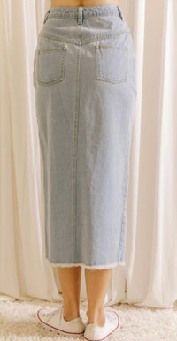 STORIA Pencil Midi Skirt in denim - women's skirt - alternate view