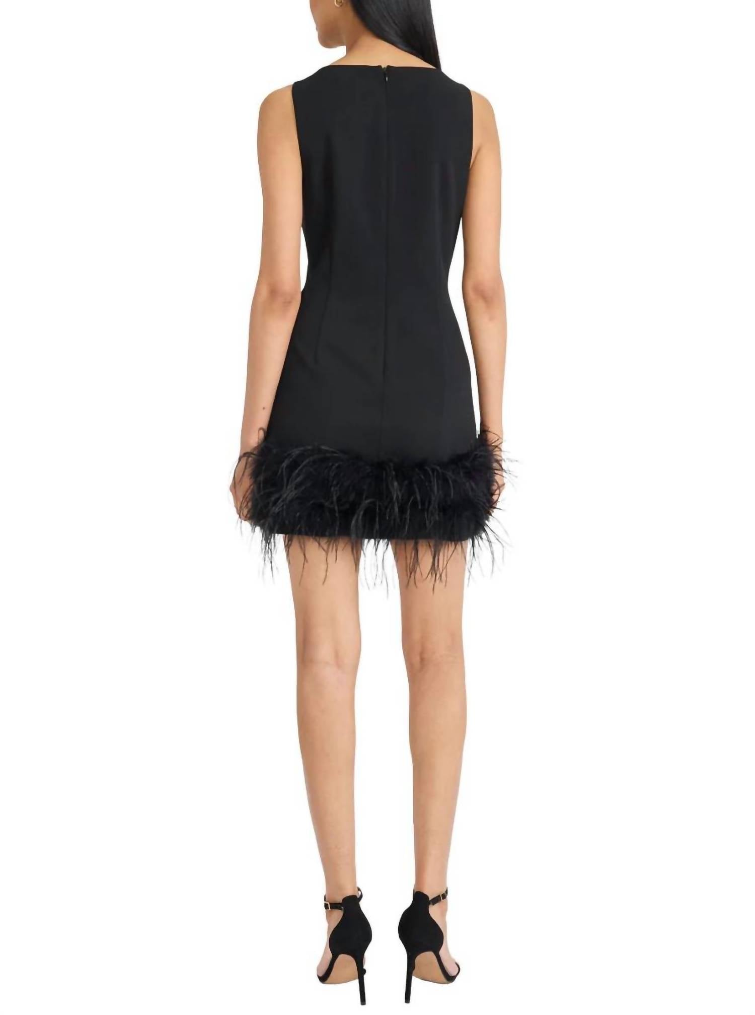 Donna Morgan - Solid Sheath Dress With Feathered Hem