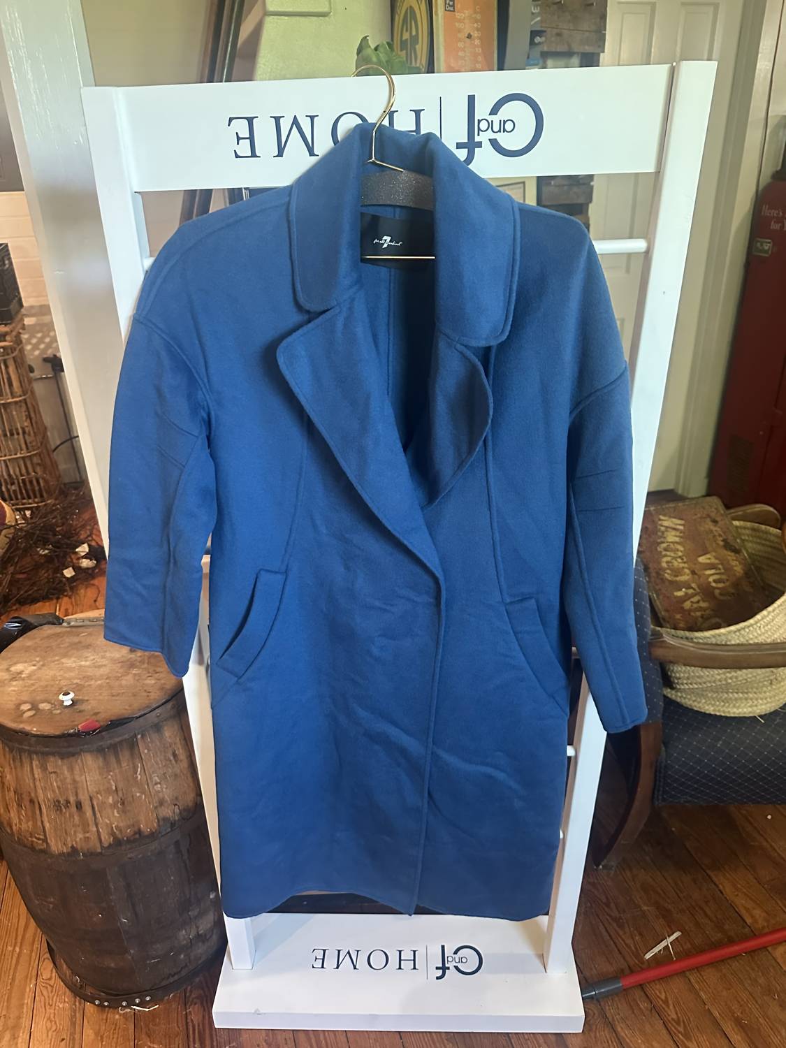 7 For All Mankind Women's Cocoon Swing Coat in ink - women's jacket